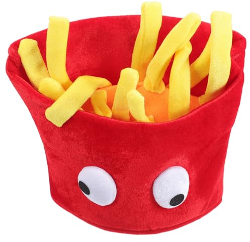 SAFIGLE Lustige Pommes-Frites-Kopfbedeckung FüR Erwachsene Und Kinder:Feinschmecker-Liebe Ideal FüR Halloween, Geburtstagsfeiern, Karneval Und Fotoshootings - Lebensmittel-Zubehör und Requisiten