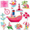Cruise Door Magnets Decorations Christmas Flamingo Cruise Door Magnets Summer Cruise Door Magnetic Stickers Pink Flamingo Cruise Door Decals for Ship Refrigerator Carnival Car Birthday Kitchen Decor