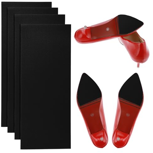 Tyqour 4 Stück Anti Rutsch Sohle Pads Gummisohlen zum Aufkleben Rutschfeste Selbstklebende Schuhsohlen Protektoren für Schuhsohlen Reparatur Rutschhemmung und Geräuschreduzierung