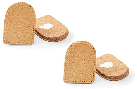 Kaps Ferseneinlage Kork und Leder (2er Pack) | Doppelpack selbstklebende, Stoßdämpfende Einlagen | Lindert Achillessehnenentzündung | Pflanzlich gegerbt | Für Damen