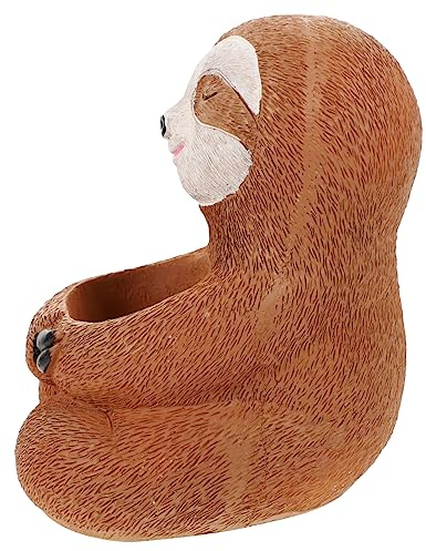 INOOMP Kreativer Sloth Blumentopf Aus Resin Dekorativer Pflanzer Für Sukkulenten Und Kleine Pflanzen Für Wohnzimmer Büro Und Balkon Pflegeleicht Und Langlebig