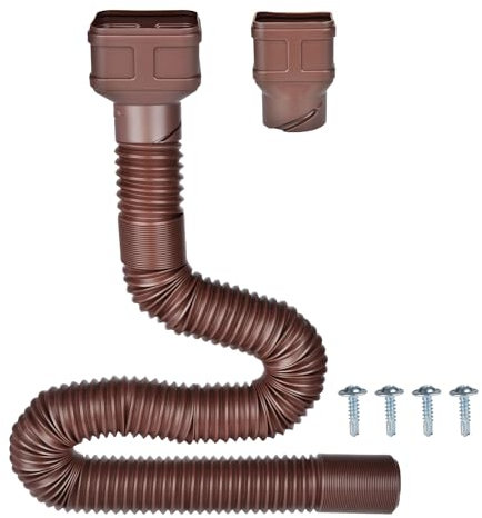 POLARDAYS 2,1 m lange Dachrinnen-Fallauslaufverlängerung, Außendurchmesser 7,6 cm, Fallrohrverlängerung für Regenwasserablauf, flexibles Ablaufrohr, geeignet für 5,1 x 7,6 cm und 7,6 x 10,2 cm