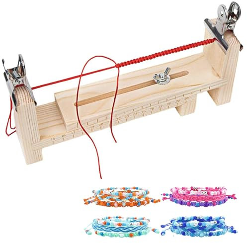 UESDU Armband Maker Holz, Paracord Jig Bracelet Maker Mit 2 Klemme Verstellbarer Armband Hersteller Schnur Wristband Maker Zum Paracord Hundehalsband Selber Machen