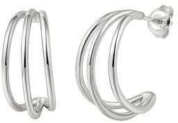 XENOX® Trio Large Creolen - Dame Ohrringe aus hochwertigem 925/- Sterlingsilber | XS91478