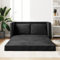 Willood Bodensofa mit Schlaffunktion, Klappbar Bodenbett Sofa Schlafsofa Schlafsessel mit Metallgestell, Klappsofa Sofabett für Wohnzimmer Schlafzimmer, Schwarz 122x204x55 cm Samt