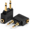 AXFEE Flugzeug Adapter Kopfhörer, 2 Stück Gold überzogen Flugzeug Adapter, auf 3,5 mm Klinkenbuchse, Airplane Flight Kopfhörer Adapter für Alle Airlines In-Flight Media Systemen(Schwarz)