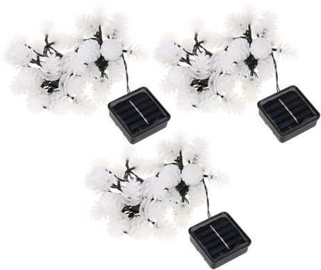 OSALADI 3 Stück 30 Weihnachtsbeleuchtung led ligts led-light christmas decor water proof hochzeitdeko Terrassenbeleuchtung geführt Kieferngirlande mit Lichtern geführte Lichterketten Weiß