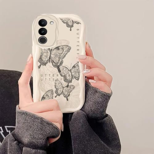 PAIXIKYZ Compatible avec Vivo V29 5G Coque Silicone Souple Design Ondulé Lisse et Crémeux