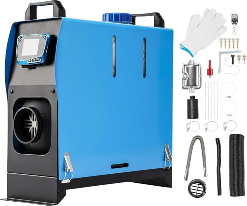 LYJYUJIE Calentador de estacionamiento Diesel8KW 12V Silenciador Todo en uno Orificio único con Control Remoto Pantalla LCD para automóvil RV Barco Camper Interior~/
