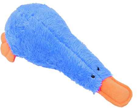 Domary Quietschendes Plüsch-Hundespielzeug, Interaktives, Lustiges, Süßes Enten-Kauspielzeug mit Weichem Biss für Hunde und Welpen (Blau)