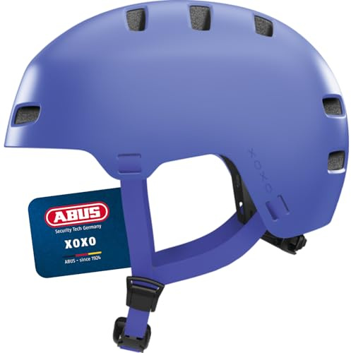 ABUS Fahrradhelm XOXO, Cityhelm im Skater-Look, Größe L, Mono blau