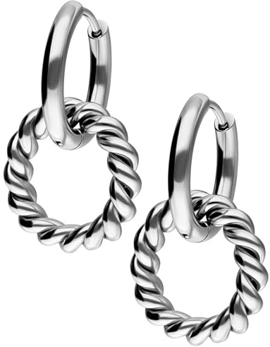 Wildcat Ohrringe - Twisted Circle Hoops, Chirurgenstahl 316L - wasserfest, langlebig, hautverträglich