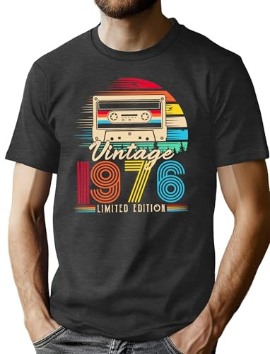 hohololo 50th Birthday T-Shirts Men Vintage 1976 Tshirt Graphic Fifty Birthday shirs Casual Birthday Gifts Blouse Tops...