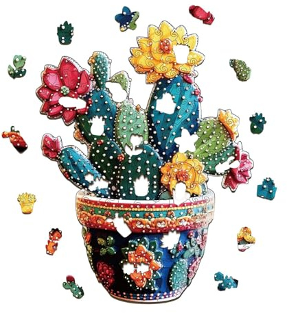 DzpKrka en bois de cactus - Jeu familial en bois pour l'ingéniosité | Puzzle Art pour Thanksgiving et réunions avec des amis, pour famille amis