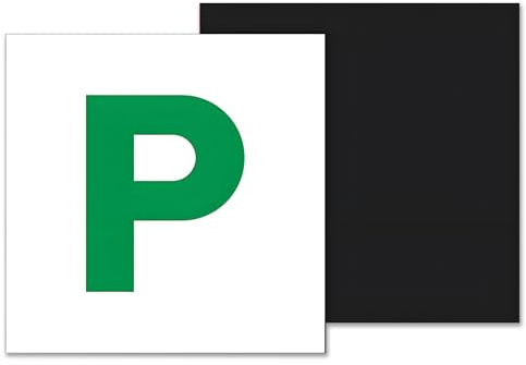 2PCs Fully Magnetic P Plates for New Drivers,Weatherproof Learner Plates,Reusable Car P Sign for Driver,Strong Magnetic Learners Plate Ideal for Car New Drivers,Learner & Passed