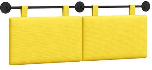 vidaXL Hängendes Kopfteil Cordstoff, Moderner rechteckiger Wand-Kopfteil, weich gepolstert, verstellbare Rückenlehne, platzsparender Bett-Zubehör