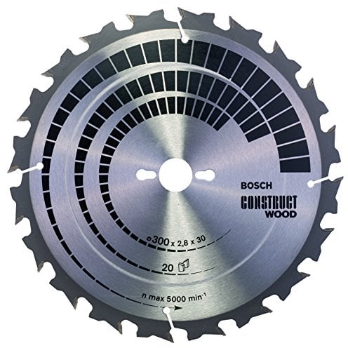 Bosch Professional 2 608 640 700 - Hoja de sierra circular Construct Wood (300 x 30 x 2,8 mm, 20), Plata