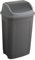 Sundis Swing, basura con tapa abatible, 50L de capacidad, rectangular, plástico reciclado, gris y negro, para cocina, oficina, lavadero, taller, garaje
