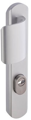 Vachette Poignée de porte blindée sur Plaque pour porte Palière Secumax One - Entraxe 195 mm - Pose Facile - en Aluminium - Protecteur de Cylindre Inox Ajustable de 5 mm - Argent - Garantie 10 Ans