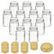 gouveo 12er Set Einmachgläser 212 ml Klassik mit Schraubdeckel goldfarben - Kleine Vorratsgläser mit Verschluss TO58 - Leere Gläser für Marmelade, zum Einkochen und Aufbewahren