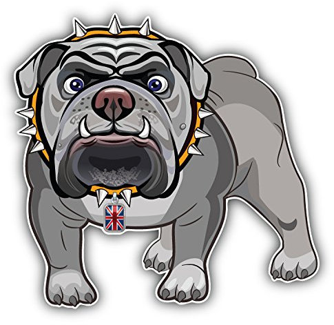 postwalldecor English Bulldog Hochwertigen Auto-Autoaufkleber 12 x 12 cm