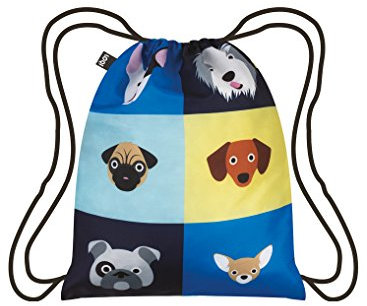LOQI Artist Stephen Cheetham Dogs Backpack Rucksack, 44 cm, 10 liters, Mehrfarbig (Multicolour)