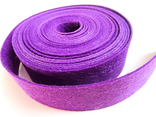 CaPiSo 5m Filzband 2,5 cm breit 25mm Filz Topfband Filz-Wolle Filzband Bastelfilz Dekoband Rolle Filzplatten für Weihnachten Advent Hochzeit Dekorationen (Lila)