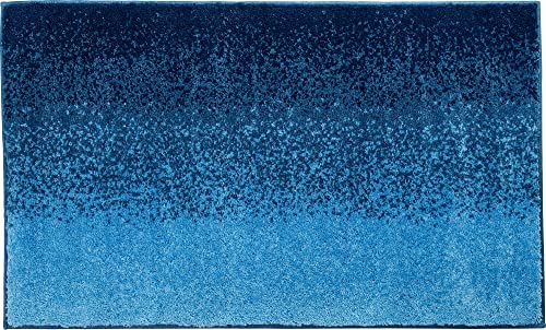 Erwin Müller Badematte, Badteppich, Badvorleger blau Größe 50x80 cm - rutschhemmend, weich und flauschig, für Fußbodenheizung geeignet