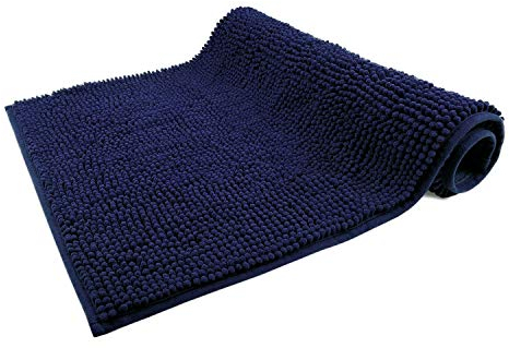 WohnDirect Badematte 70 x 120 cm | Dunkelblau - rutschfest & Waschbar - Badezimmerteppich zum Set kombinierbar, Badvorleger, WC Garnitur, Badteppich