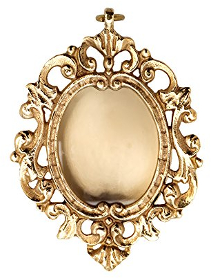 NKlaus Wand Reliquiar Monstranz Antik Deko Haus Mini Aufhang Altar vergoldet neu 7659