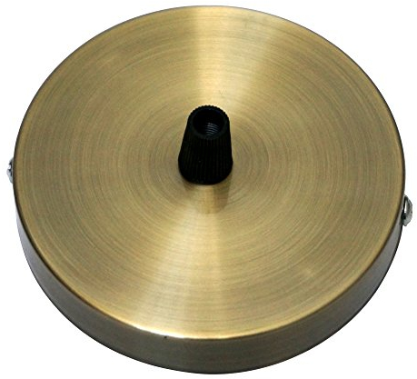 LEDSone Metall-Deckenrosette für Deckenaufhängung, Halterung, komplettes Beschlagset mit Seitenbeschlägen, antiker Deckenbaldachin in der Farbe Grün-Messing