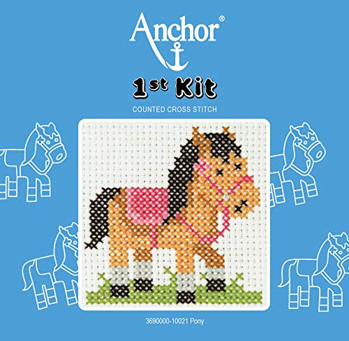 Anchor 1st Cross Stitch Kit, Pony, 10 x 10cm