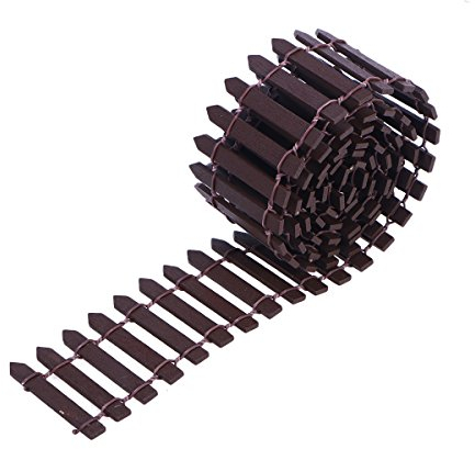 OUNONA Miniatur Zaun Mini-Lattenzaun, für Feengarten, Terrarium, Puppenhaus, Garten Party Dekoration(Kaffee/100cm x 5cm)