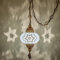 DEMMEX Lampada a sospensione a mosaico turco marocchino, lampada da soffitto con catena da 4,5 metri e spina, fatta a mano, prodotta in Turchia, Bianco