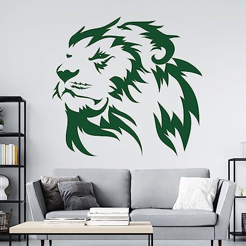 Wandaufkleber Löwenkopf, König der Löwen, Safari, Afrika, Tiere – Wandtattoo [groß] [Wald]
