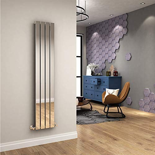 ELEGANT Chrome Vertical Radiator 1600 x 300 mm Single Flat Panel Central Heating Designer Radiators