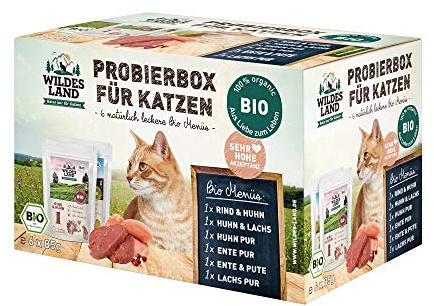 WILDES LAND – Wild | Nassfutter mit extra hohem Fleischanteil und natürlichen Zutaten für ausgewachsene Katzen. Getreidefreies Alleinfutter ohne Zusatzstoffe in der Dose | 48x85g Wild