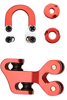 ZSHJG Compoundbogen Zubehörset Bogensehne Kabel Slide Metall D Loop Ring und Aluminium Peep Sight 1/8 3/16 Loch Größe Bogen Zubehör Set (Rot)
