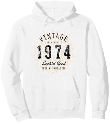 Vintage 1974 Geburtstag Retro Pullover Hoodie