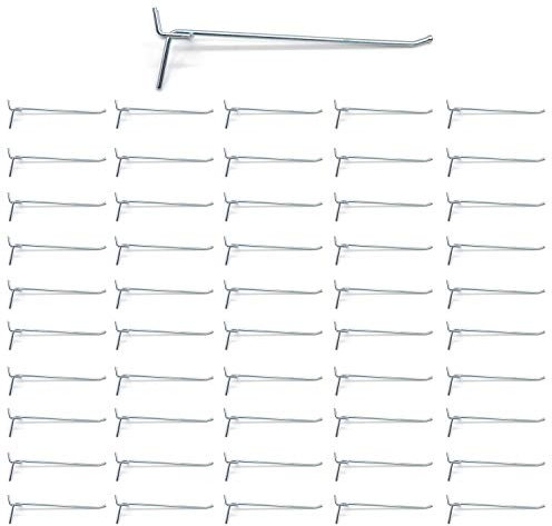 Generisch 50 Stück Einfachhaken verzinkt Lochwandhaken Lochplattenhaken - 25 mm Lochabstand 25 mm 60 mm