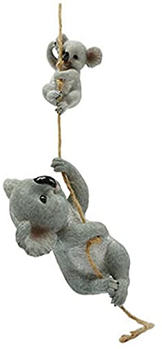 Gartenfigur zum Aufhängen, Kunstharz, niedlicher Koala, schwingender Koala-Gartenfigur, Statue für Terrasse, Hof, Gartendekoration
