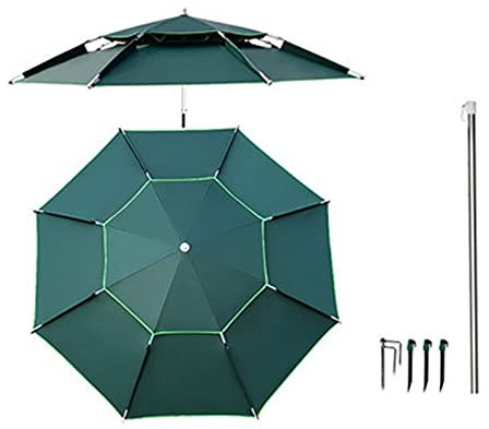 Parasol, Parasol de Pêche en Plein Air, Parapluie Inclinable Anti-Uv, Parasol Pliable Portable, pour Jardin Patio Courtyard Plage de Camping (Size:2.2m)