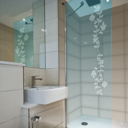 atFoliX Glasdekorfolie Blattgirlande Milchglasfolie FX Sticker Sichtschutz Dekoration Aufkleber