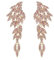 Pendientes de Mujer- Clearine Art Deco Racimo de Hojas de Ala de Ángel Aretes Llamativos Araña Colgante Pendientes Largos de Gota Regalo,Color Rosado Oro-Tono