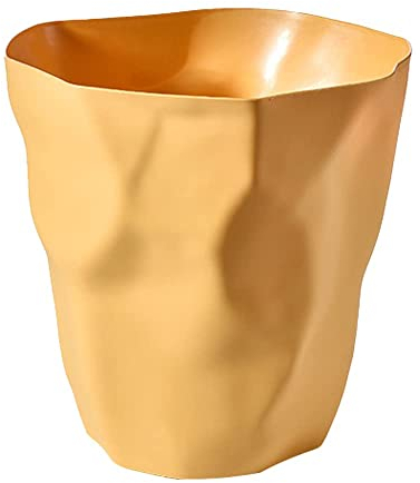 Ailler Papelera de oficina, papelera de papel/papelera, papelera, papelera de plástico, oficina, dormitorio, irregular ecológica, para oficina, oficina, dormitorio, color amarillo