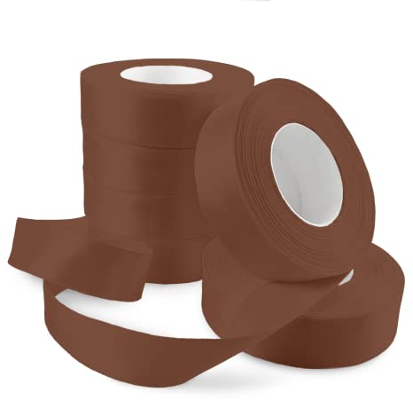 Netuno 6x Satinband Dunkelbraun 25 mm x 32 m Schleifenbänder bunt Geschenkbänder farbig Dekobänder Stoff Geschenk Schleife Satinrolle Polyester Soffbänder Schmuck Bänder farbig silk ribbon