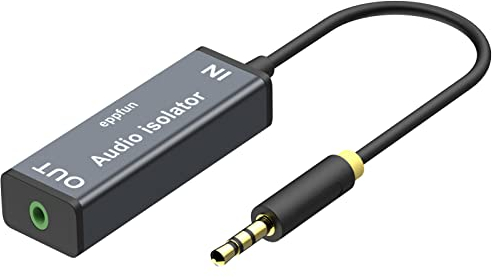 eppfun AV100A Ground Loop Noise Isolator, Isolatore di Rumore ad Anello di Massa per Impianto Audio/Auto/Impianto Stereo Domestico con 3.5mm AUX Jack