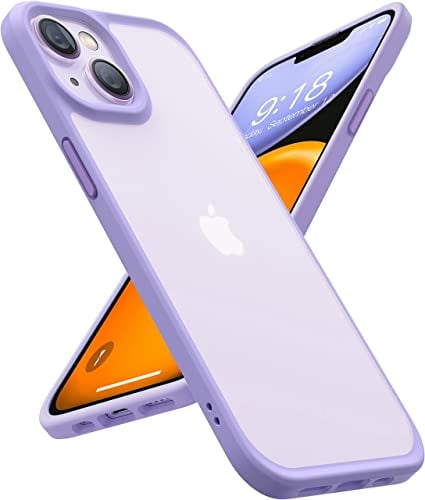 TORRAS Speziell für iPhone 14 Hülle [TOP Zertifizierte Militärschutz] Stoßfest Schutzhülle [Samtig angenehmer Griff] Slim für Handyhülle iPhone 14 Case mit Abnehmbare Knöpfe Guardian Serie Violett