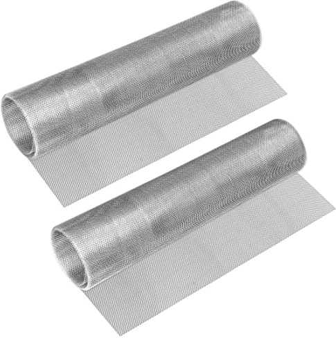 2 Rolls - 304 Stainless Steel Woven Wire Mesh,ANGELIOX 20 Mesh Air Vent Mesh 12”x45”(31cm x 115cm) 1MM Hole Metal Mesh Sheet for Home and Garden, Animal Cage Net Mesh,Window Mesh