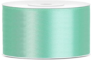 25 Meter Satinband Mintgrün 50mm breites Band Schleifenband Mint Dekoband Geschenkband hellgrün Band Stoffband grüne Schleife 5cm
